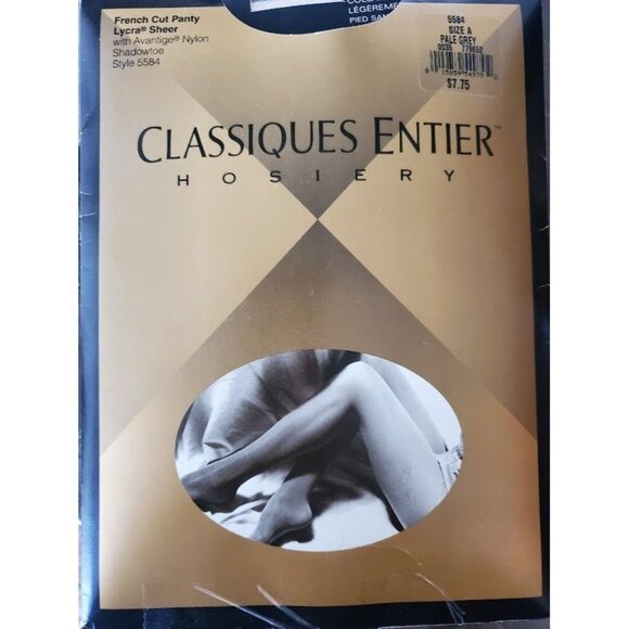 Vtg Classiques Entier Hosiery Lycra Sheer French Cut Panty, Pale Grey, Size A - Picture 1 of 2